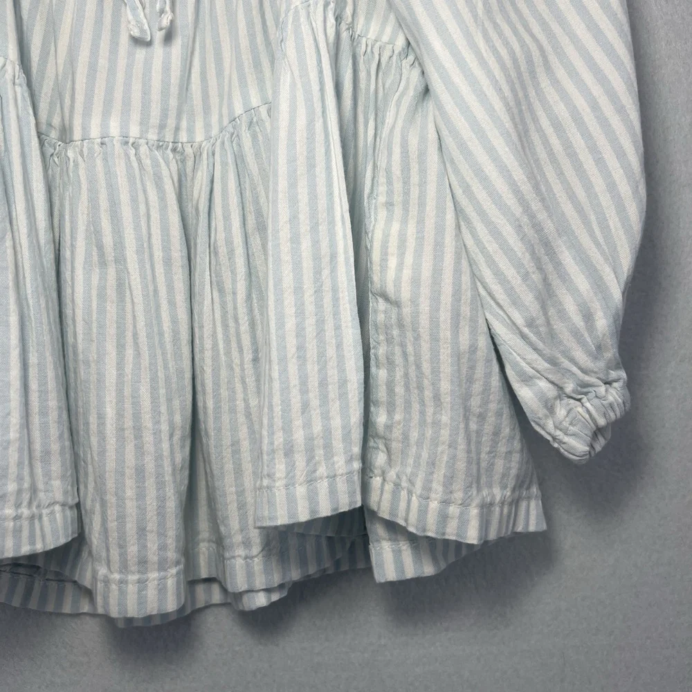 Old Navy Girls Swing Top Blouse White Blue Stripe Flowy Peasant Size XS (5)